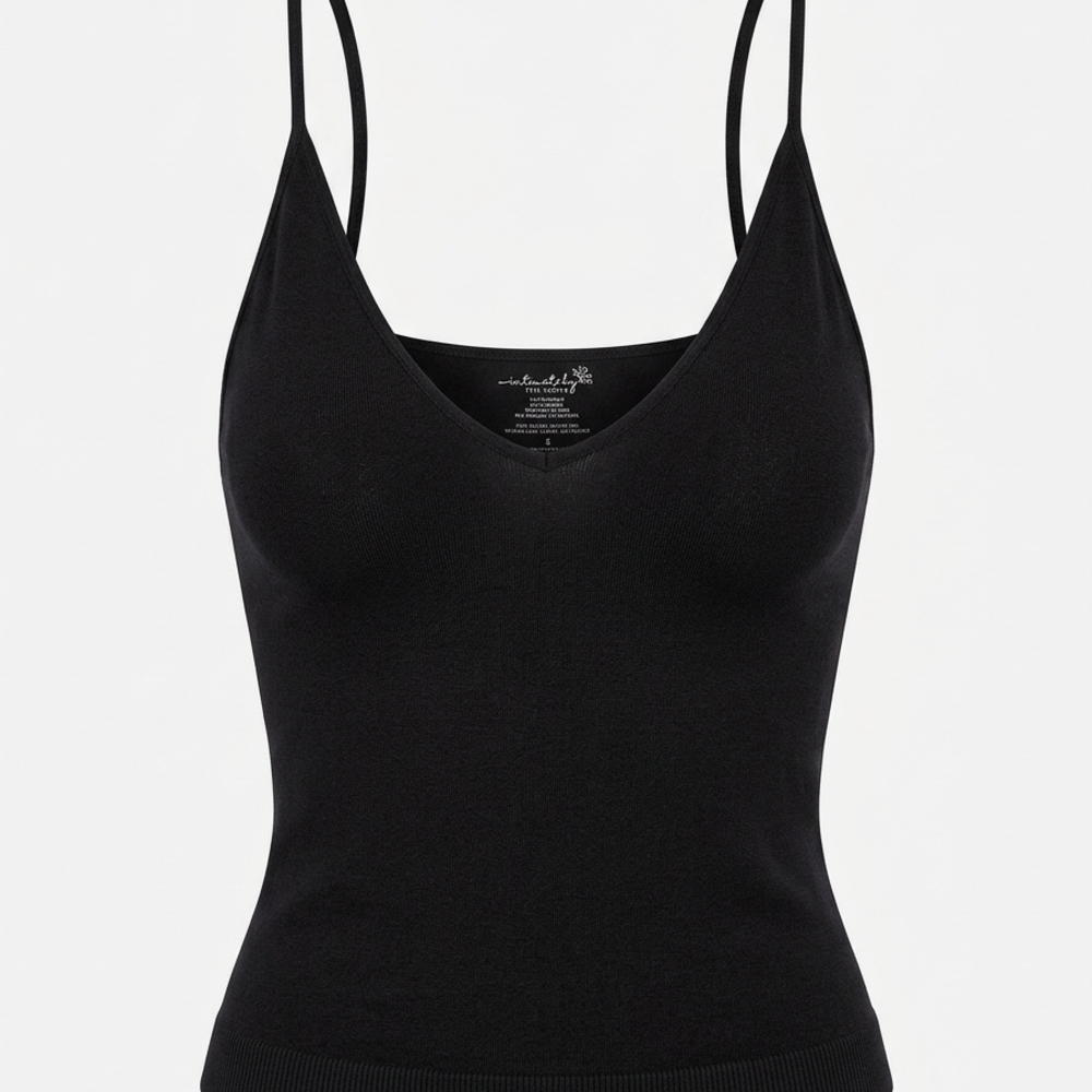 Free People Elegant Black Camisole with Spaghetti Straps